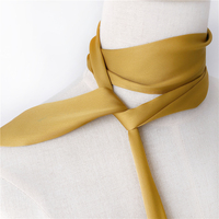 Luna & Dolphin kobiety wąski długi szalik 200x 5cm szyfon jednolity kolor jedwab gumowa czerwień krawat czarna torba wstążka opaski Choker Streamer 6